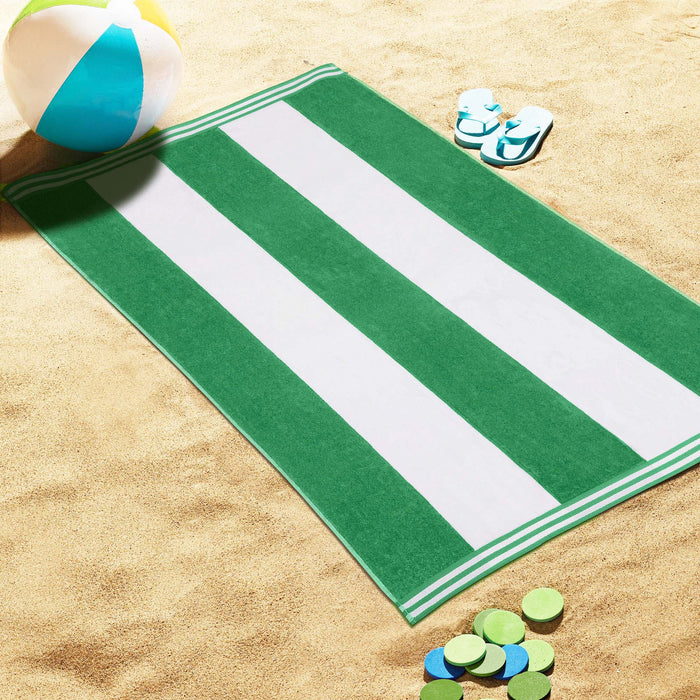 Cabana Stripe Oversized Cotton Beach Towel Set Of 2, 4, 6