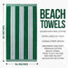 Cabana Stripe Oversized Cotton Beach Towel Set Of 2, 4, 6 - DarkGreen