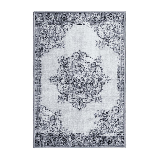 Decklan Non-Slip Floral Medallion Indoor Area Rugs Or Runner Rug - Grey