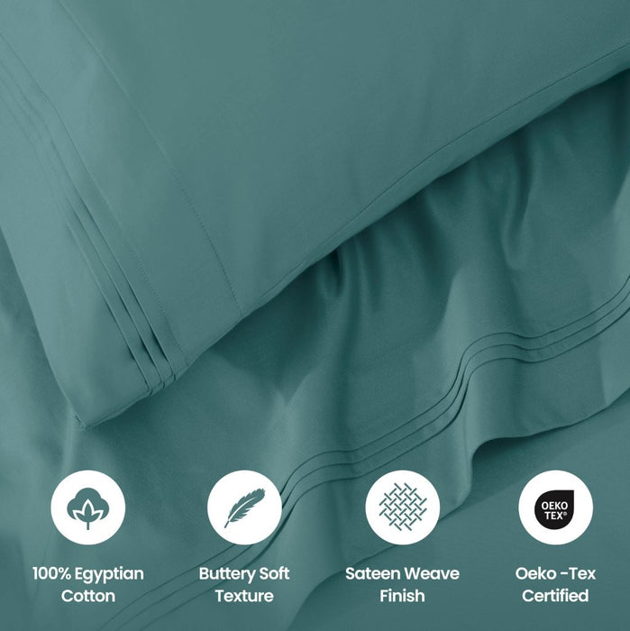 1000 Thread Count Egyptian Cotton Bed Sheet Set Olympic Queen