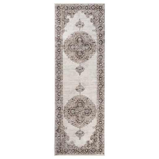 Demelza Vintage Traditional Oriental Medallion Indoor Area Rug or Runner - Taupe