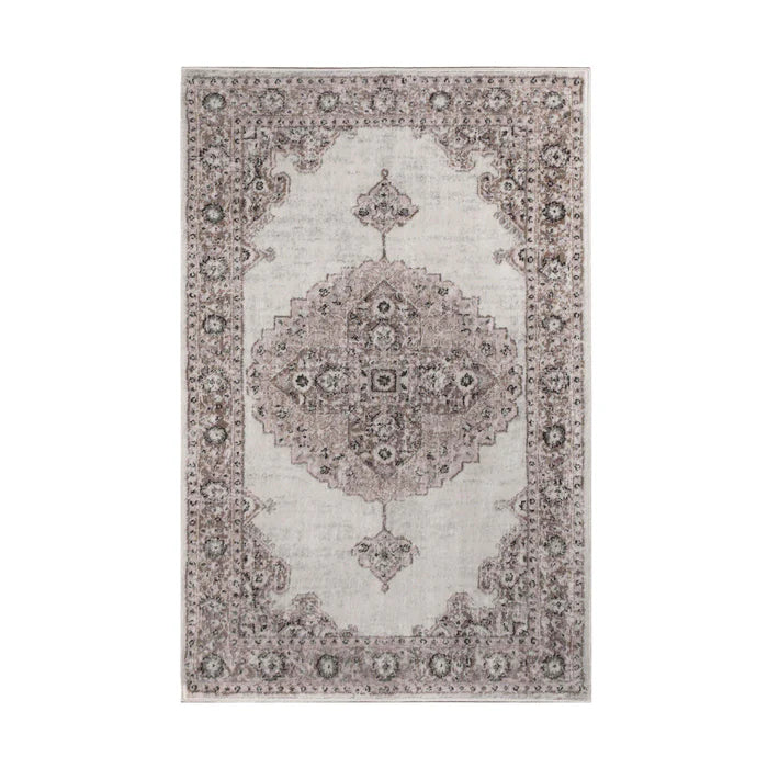 Demelza Vintage Traditional Oriental Medallion Indoor Area Rug or Runner - Taupe