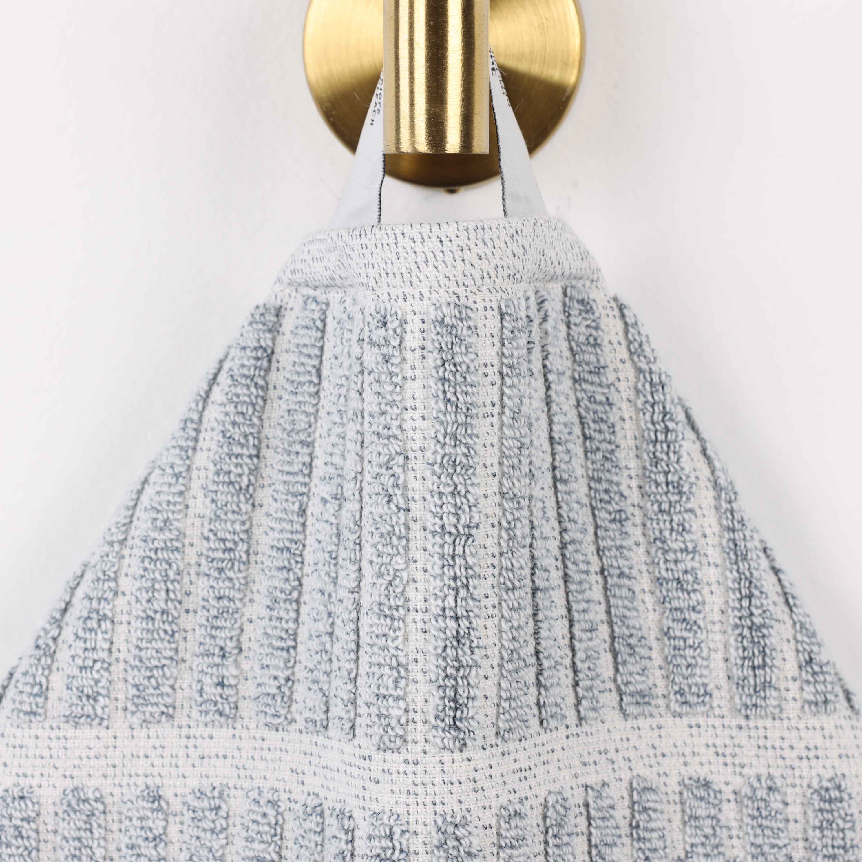 Juno Cotton Blend Medium Weight Checkered Border 3 Piece Towel Set - Blue Nile Mills