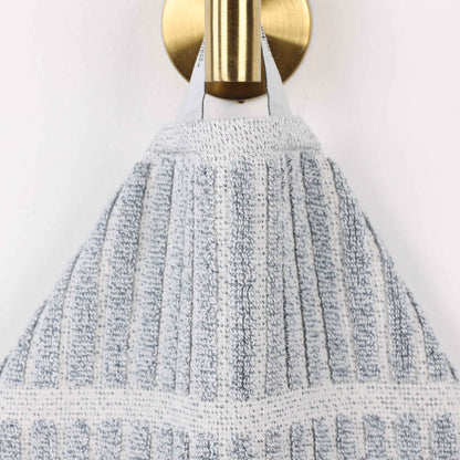 Juno Cotton Blend Medium Weight Checkered Border 3 Piece Towel Set - Blue Nile Mills