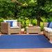 Bohemian Rectangle Indoor Outdoor Rugs Solid Braided Area Rug - Denim Blue