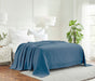 All-Season Chevron Cotton Bed Blanket & Sofa Throw - Denim Blue