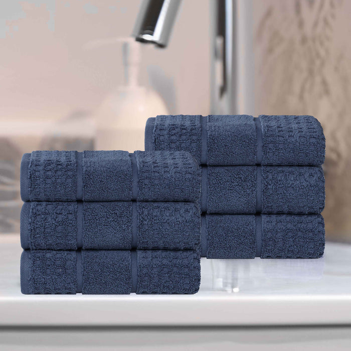 Zero Twist Cotton Waffle Honeycomb Soft Absorbent Hand Towel Set of 6