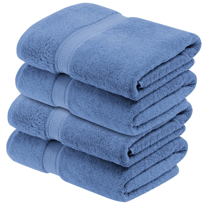 Egyptian Cotton Pile Plush Heavyweight Soft 4 Piece Bath Towel Set