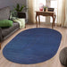 Classic Braided Area Rug Indoor Outdoor Rugs Oval - Denim Blue