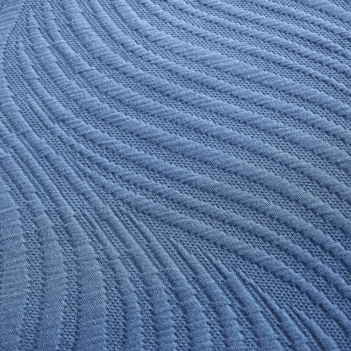 Cascade Cotton Jacquard Matelassé 3-Piece Bedspread Set - DenimBlue