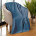 All-Season Chevron Cotton Bed Blanket & Sofa Throw - Denim Blue