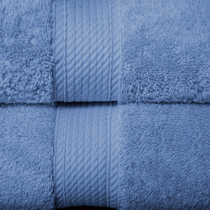 Egyptian Cotton Plush Heavyweight Absorbent Luxury 10 Piece Towel Set - Denim Blue