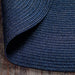 Bohemian Indoor Outdoor Rugs Solid Braided Round Area Rug - Denim Blue