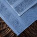 Egyptian Cotton Pile Plush Heavyweight Absorbent 8 Piece Towel Set - Denim  Blue