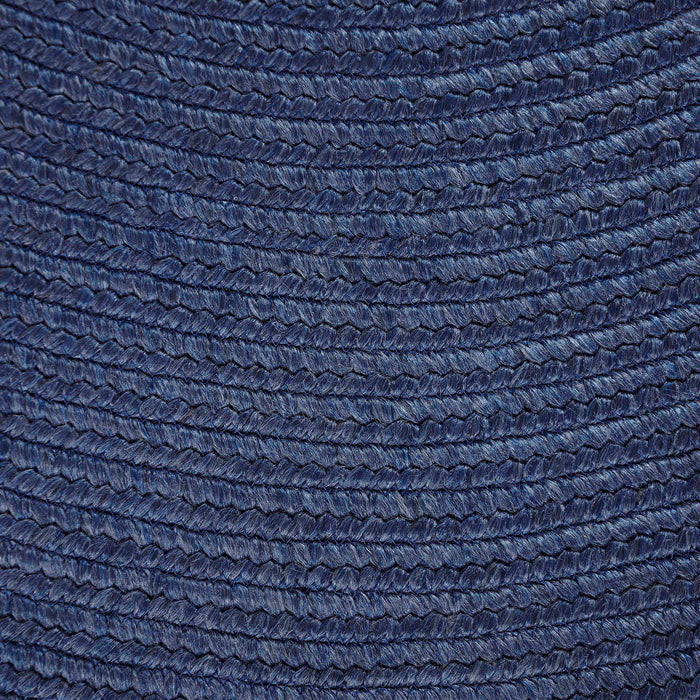 Bohemian Rectangle Indoor Outdoor Rugs Solid Braided Area Rug - Denim Blue