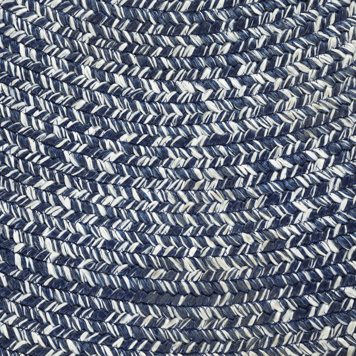 Reversible Braided Area Rug Two Tone Indoor Outdoor Rugs - Denim Blue/White