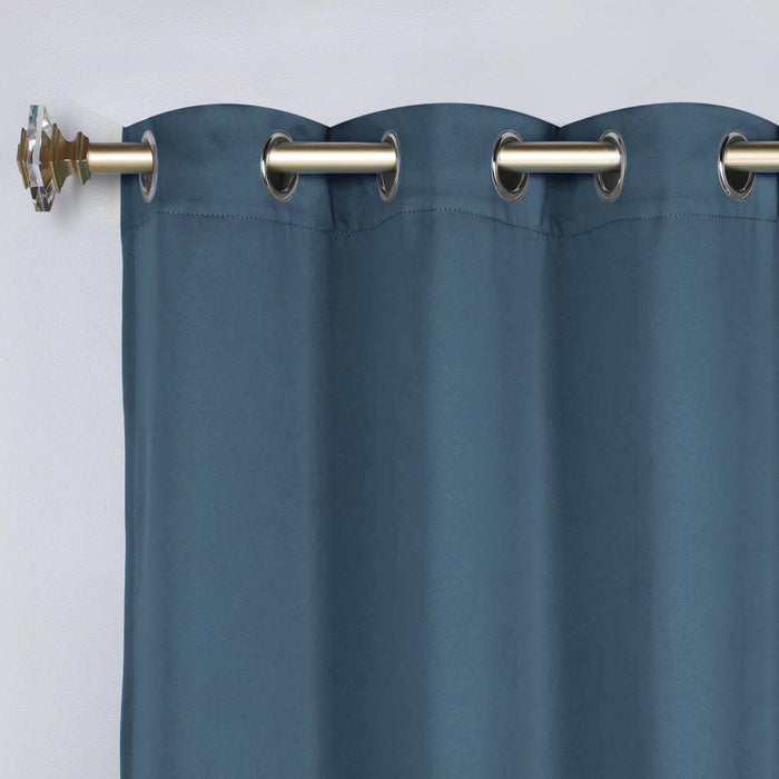 Solid Machine Washable Room Darkening Blackout Curtains, Set of 2 - Blue Nile Mills