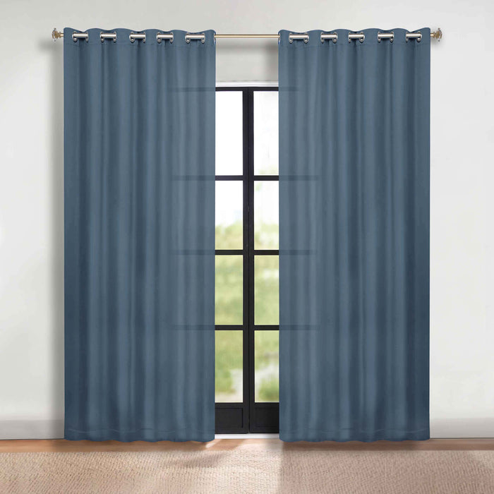 Solid Machine Washable Room Darkening Blackout Curtains, Set of 2