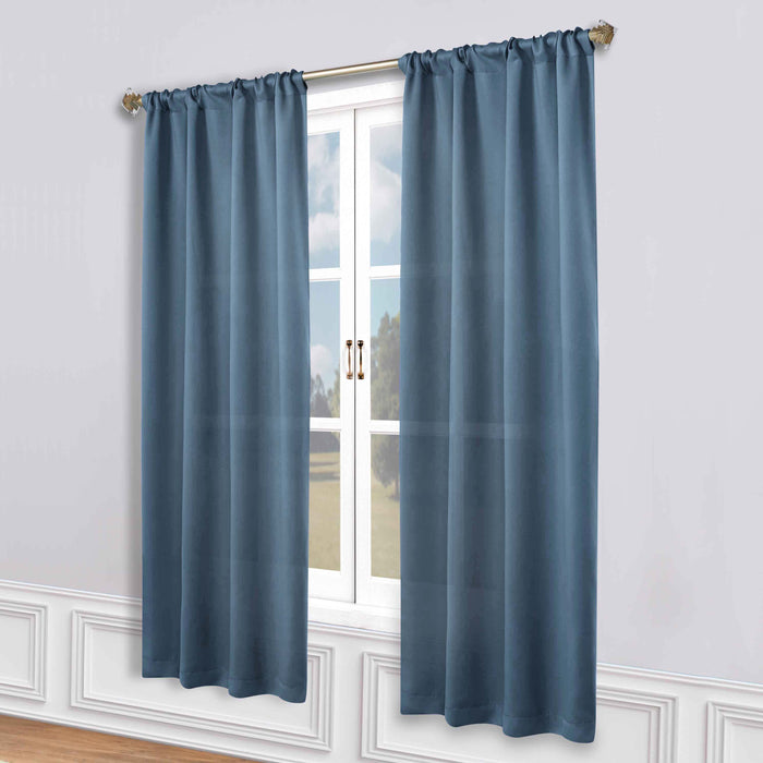 Solid Machine Washable Room Darkening Blackout Curtains, Set of 2