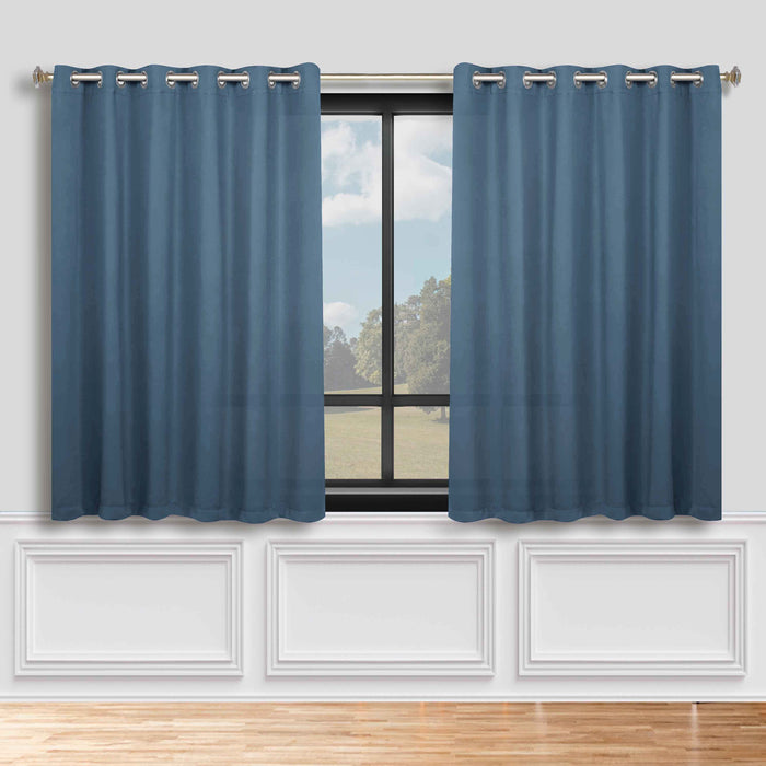 Solid Machine Washable Room Darkening Blackout Curtains, Set of 2