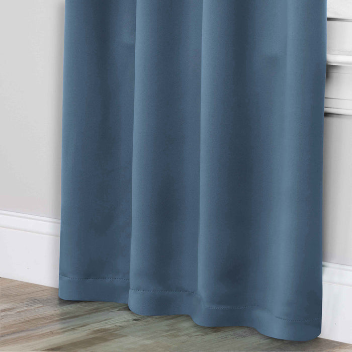 Solid Machine Washable Room Darkening Blackout Curtains, Set of 2