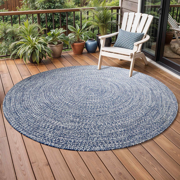 Reversible Braided Area Rug Two Tone Indoor Outdoor Rugs