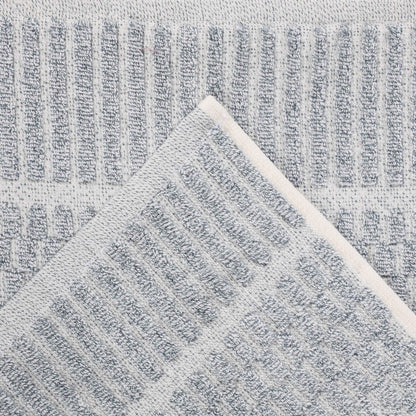 Juno Cotton Blend Medium Weight Checkered Border 3 Piece Towel Set - Blue Nile Mills