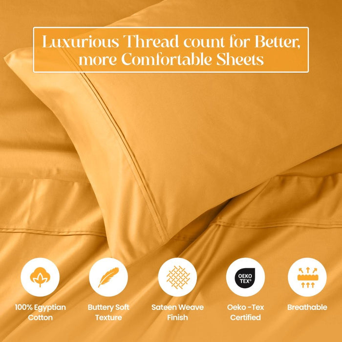 1200 Thread Count Egyptian Cotton 2 Piece Pillowcase Set