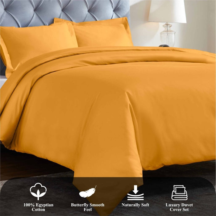 1200 Thread Count Egyptian Solid Cotton Duvet Cover Set