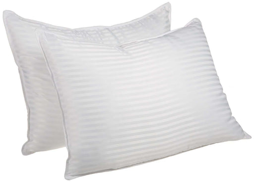 Stripe Down Alternative 2 Piece Pillow Set - White