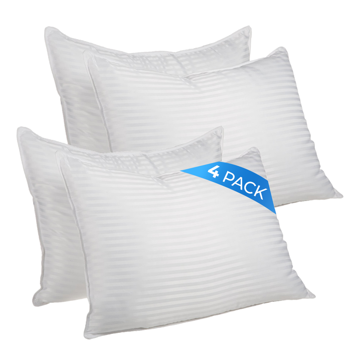 Stripe Down Alternative 2 Piece Pillow Set - White