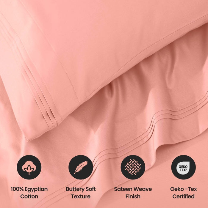 1000 Thread Count Egyptian Cotton Bed Sheet Set Olympic Queen