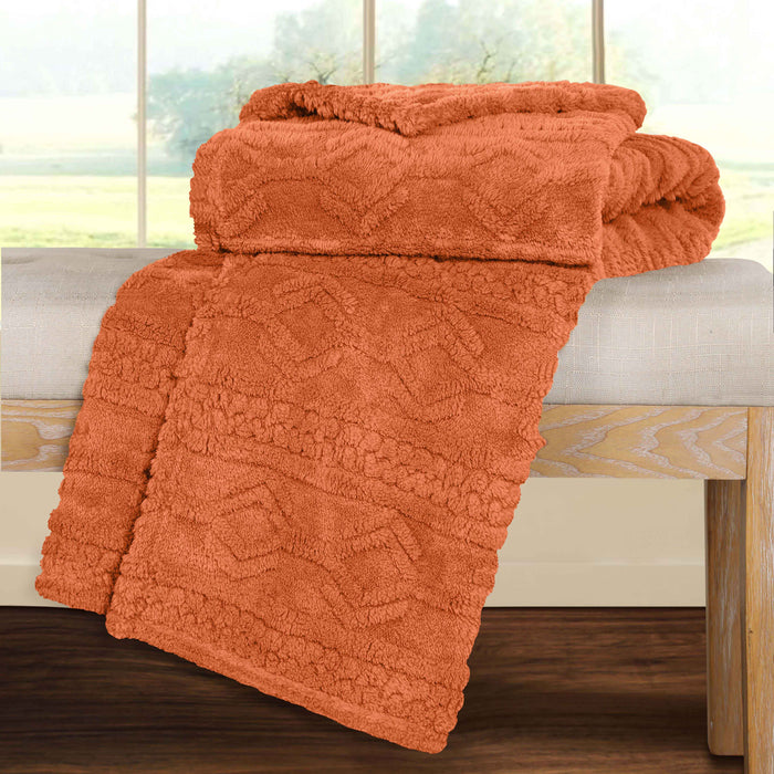 Arctic Boho Jacquard Plush Fleece Blanket