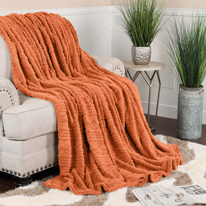 Arctic Boho Jacquard Plush Fleece Blanket