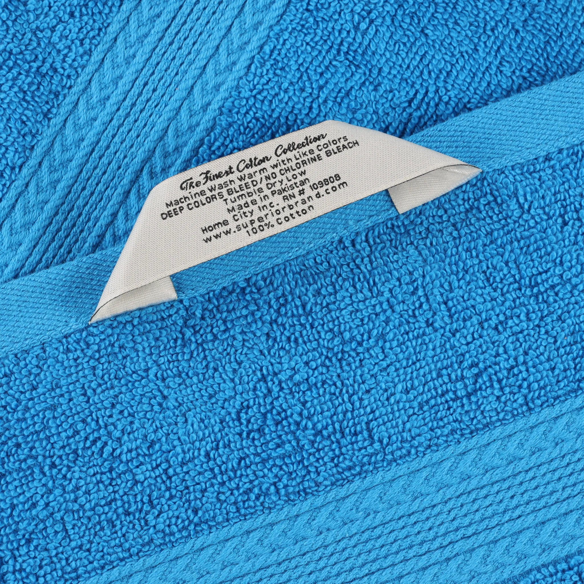 Cotton Eco-Friendly 12-Piece Solid Face Towel Set - Blue Nile Mills