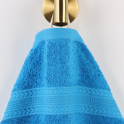 Cotton Eco-Friendly 12-Piece Solid Face Towel Set - Blue Nile Mills