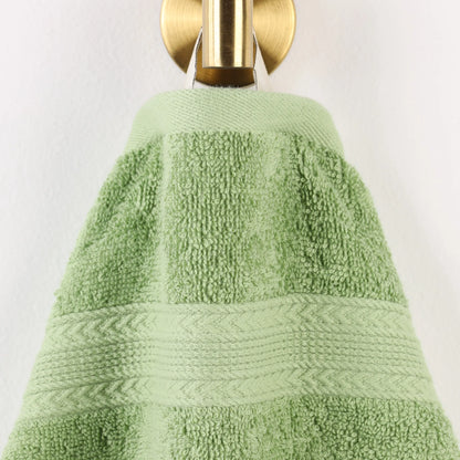 Cotton Eco-Friendly 12-Piece Solid Face Towel Set - Blue Nile Mills