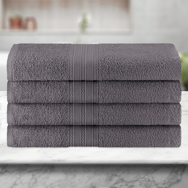 Eco Friendly Cotton 6 Piece Solid Hand Towel Set - Graphite