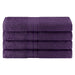 Cotton Eco-Friendly 4 Piece Solid Bath Towel Set - Eggplant