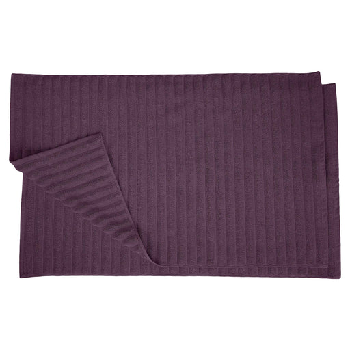 Cotton Eco Friendly 2 Piece Absorbent Bath Mat Set - Eggplant