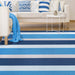 Eisley Striped Indoor/ Outdoor Area Rug - Blue