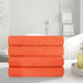 Turkish Cotton Jacquard Herringbone and Solid 4 Piece Bath Towel Set - Emberglow