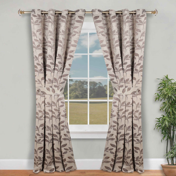 Leaves Machine Room Darkening Blackout Curtains, Set of 2