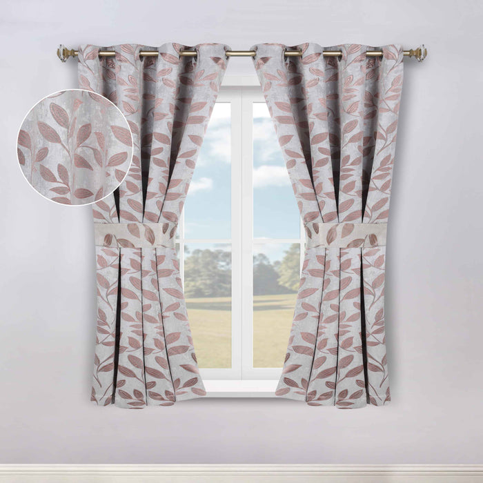 Leaves Machine Room Darkening Blackout Curtains, Set of 2