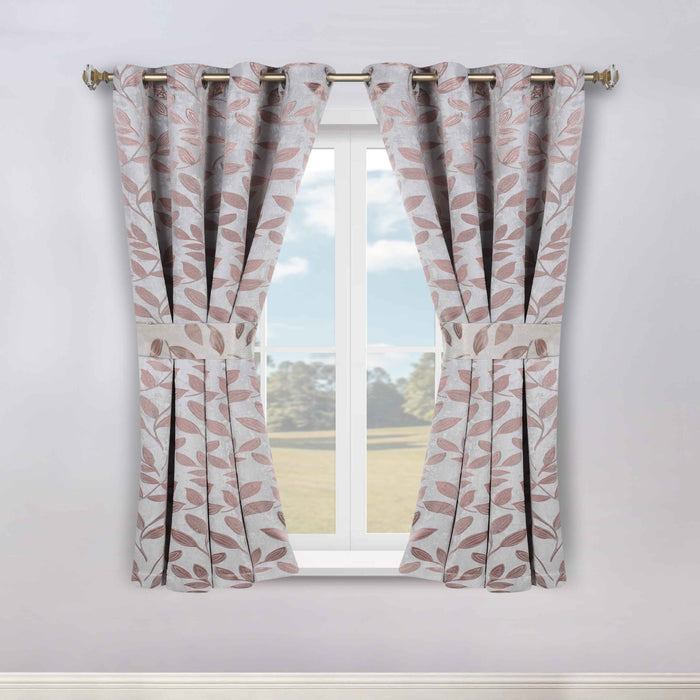 Leaves Machine Room Darkening Blackout Curtains, Set of 2