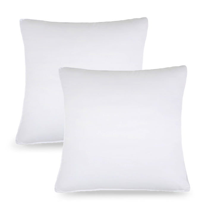 Down Alternative Microfiber Hypoallergenic 2 Piece Euro Pillow Set - WHite