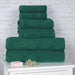Ribbed Turkish Cotton Quick-Dry Solid 6 Piece Assorted Towel Set - Evergreen