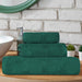 Ribbed Turkish Cotton Quick-Dry Solid 3 Piece Assorted Towel Set - Evergreen