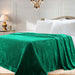 Classic Solid Fleece Plush Medium Weight Fluffy Soft Blanket - EverGreen