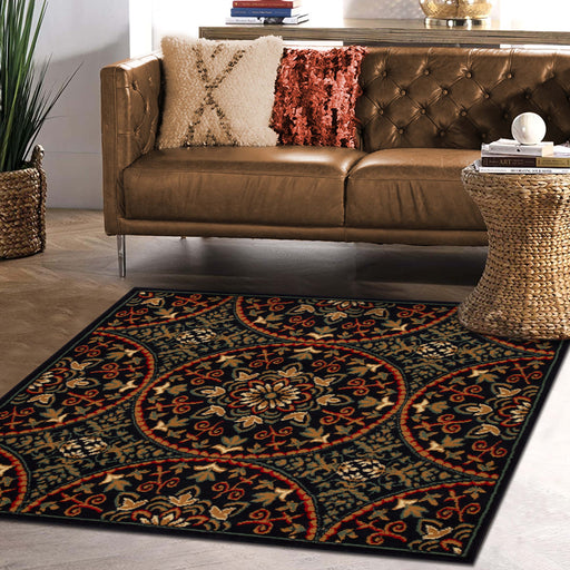 Fancy Medallion Traditional Indoor Area Rug - MidnightBlue